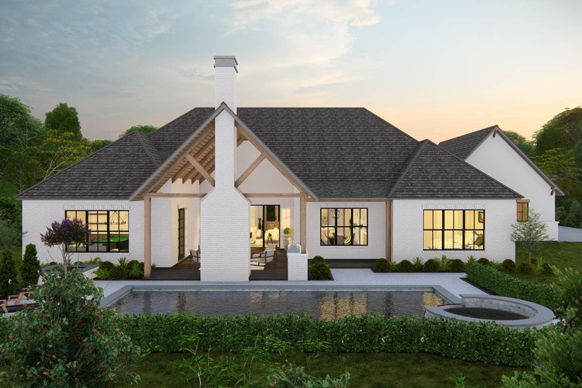 Plan 25444TF: 4-Bed New American House Plan with Guest Suite and Outdoor Kitchen - 3620 Sq Ft - Image #9 - Craftsman, New American, Ranch