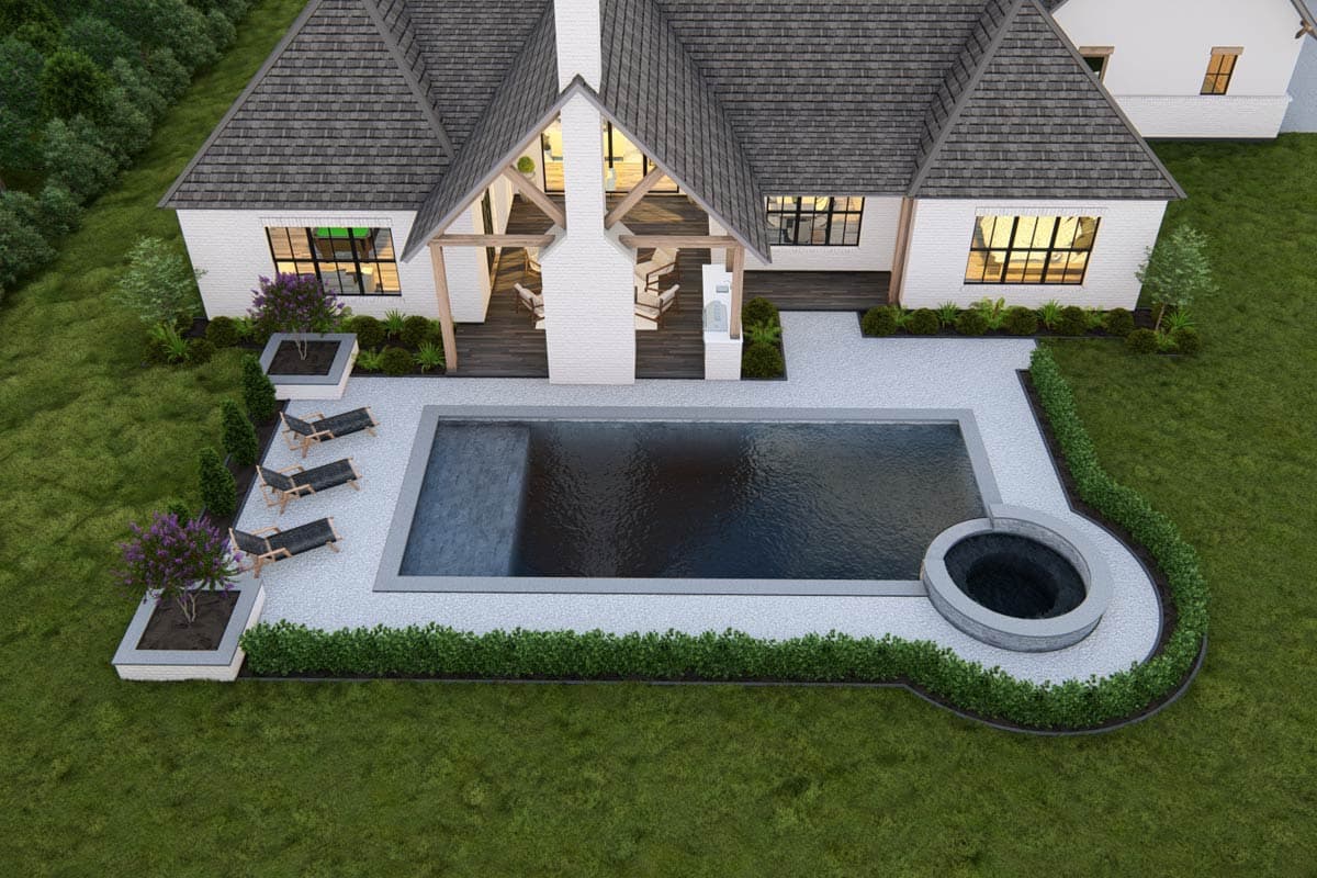 Plan 25444TF: 4-Bed New American House Plan with Guest Suite and Outdoor Kitchen - 3620 Sq Ft - Image #10 - Craftsman, New American, Ranch