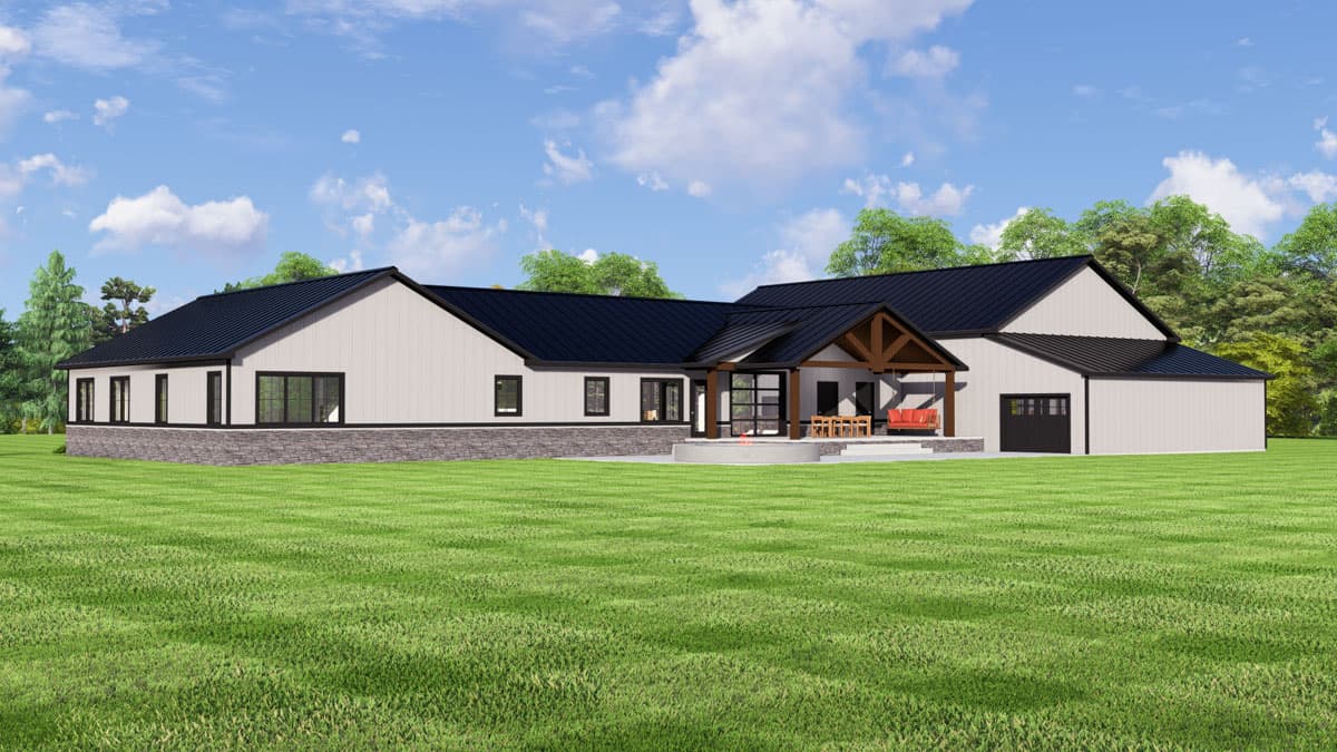 Plan 135299GRA: 4-Bedroom Barndominium House Plan with Oversized Garage and Workshop - 3011 Sq Ft - Image #5 - Barndominium, Country, Ranch
