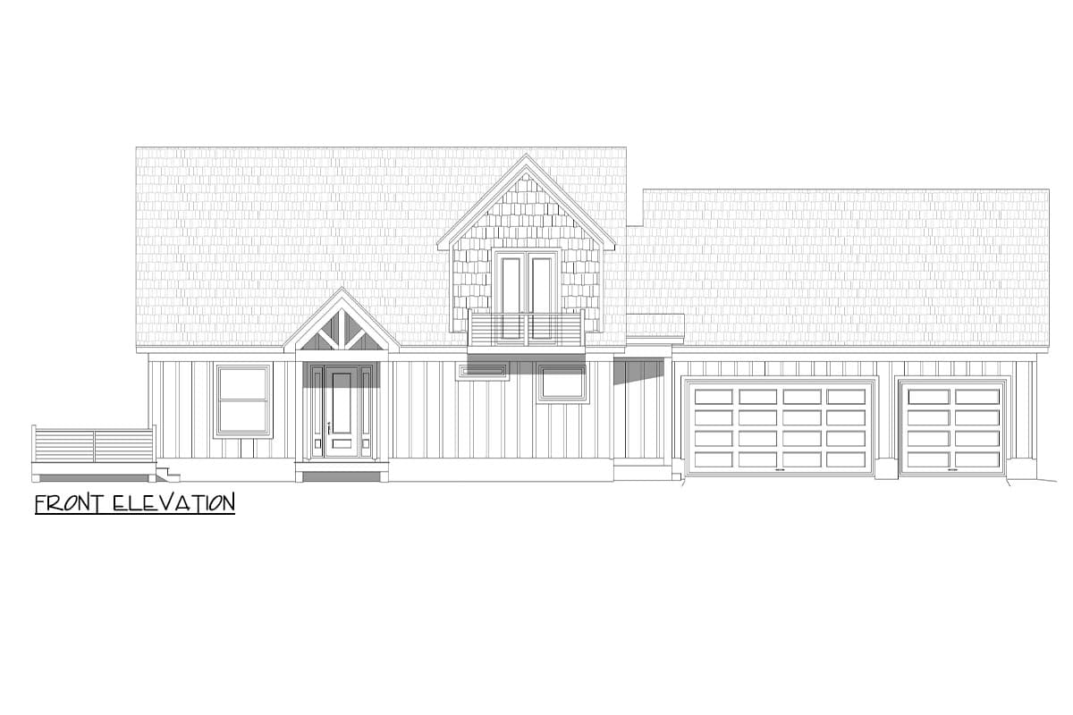 Plan 680432VR: 2-Bed Lake House Plan with Two-Story Great Room - 2644 Sq Ft - Image #7 - Country, Mountain