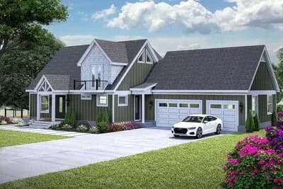 2-Bed Lake House Plan with Two-Story Great Room - 2644 Sq Ft