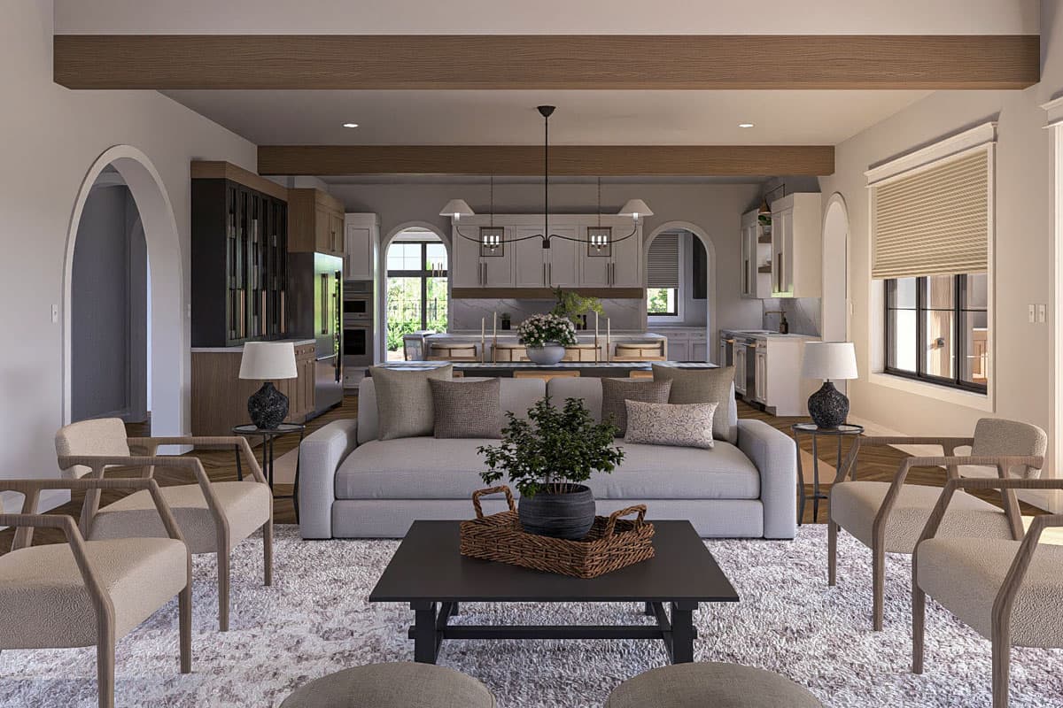 Plan 623433DJ: 5-Bed Transitional European House Plan with Outdoor Kitchen - 4665 Sq Ft - Image #13 - European, French Country, Transitional