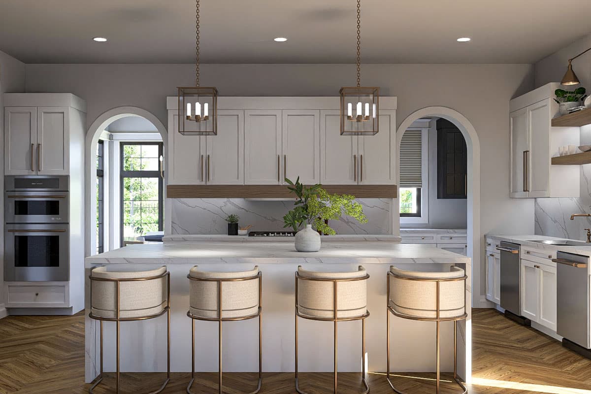 Plan 623433DJ: 5-Bed Transitional European House Plan with Outdoor Kitchen - 4665 Sq Ft - Image #17 - European, French Country, Transitional