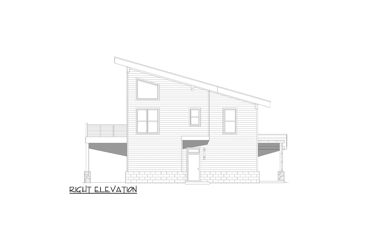 Plan 680433VR: 3 or 4 Bed Duplex House Plan with 2-Car Rear Garage - 1910 Sq Ft Per Unit - Image #5 - Contemporary, Mid Century Modern, Modern