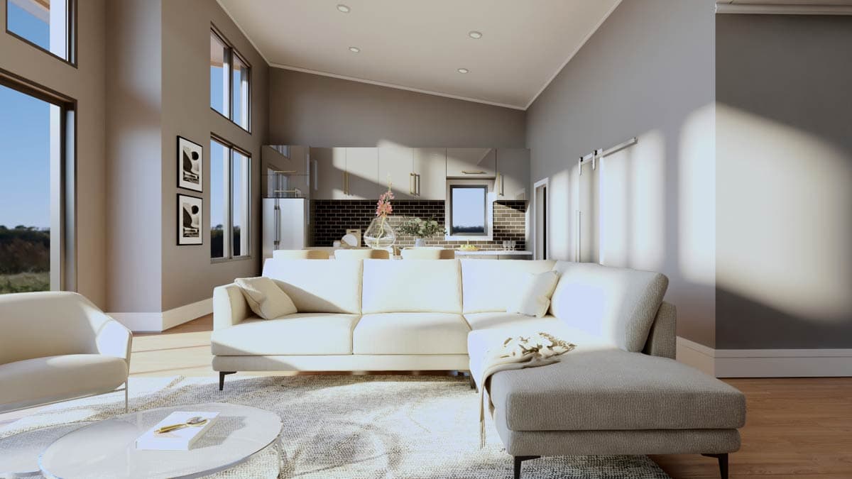 Plan 135300GRA: 3-Bed Contemporary House Plan with Expansive Rear Windows - 1720 Sq Ft - Image #9 - Contemporary, Mid Century Modern, Modern