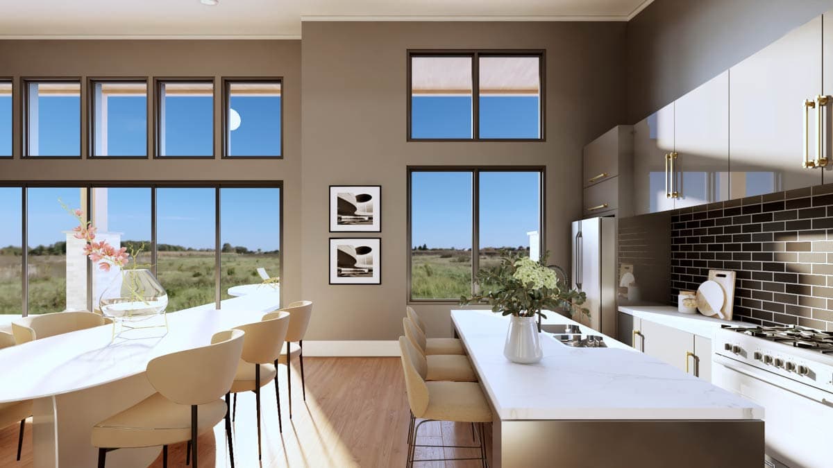 Plan 135300GRA: 3-Bed Contemporary House Plan with Expansive Rear Windows - 1720 Sq Ft - Image #10 - Contemporary, Mid Century Modern, Modern