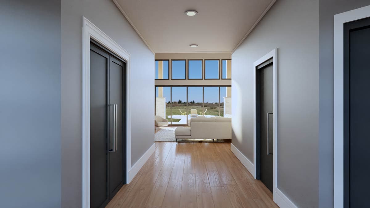 Plan 135300GRA: 3-Bed Contemporary House Plan with Expansive Rear Windows - 1720 Sq Ft - Image #13 - Contemporary, Mid Century Modern, Modern