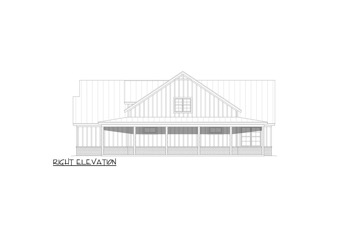 Plan 680434VR: 3-Bed Farmhouse Plan with Wrap-Around Porch and Single Dormer - 2247  Sq Ft - Image #12 - Country, Craftsman, Mountain