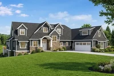 Two-Story New American House Plan with Two Kitchen Islands - 4314 Sq Ft