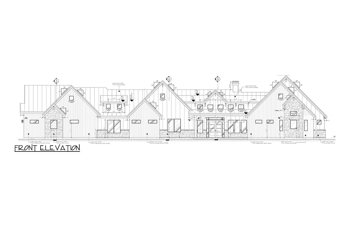Plan 430093LY: 4-Bed Industrial Modern Farmhouse-Style House Plan with Outdoor Covered Patio - 4472 Sq Ft - Image #5 - Contemporary, Hill Country, Modern Farmhouse, Ranch, Transitional