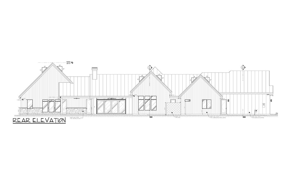 Plan 430093LY: 4-Bed Industrial Modern Farmhouse-Style House Plan with Outdoor Covered Patio - 4472 Sq Ft - Image #7 - Contemporary, Hill Country, Modern Farmhouse, Ranch, Transitional