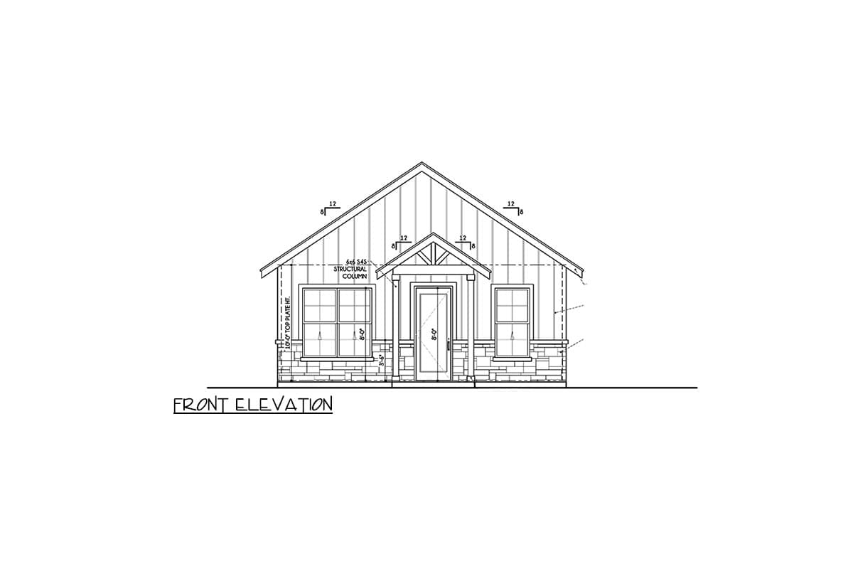 Plan 430094LY: One-Story Country Cottage House Plan with 2-Beds Under 1000 Sq Ft - Image #9 - Cottage, Country, Craftsman, Traditional