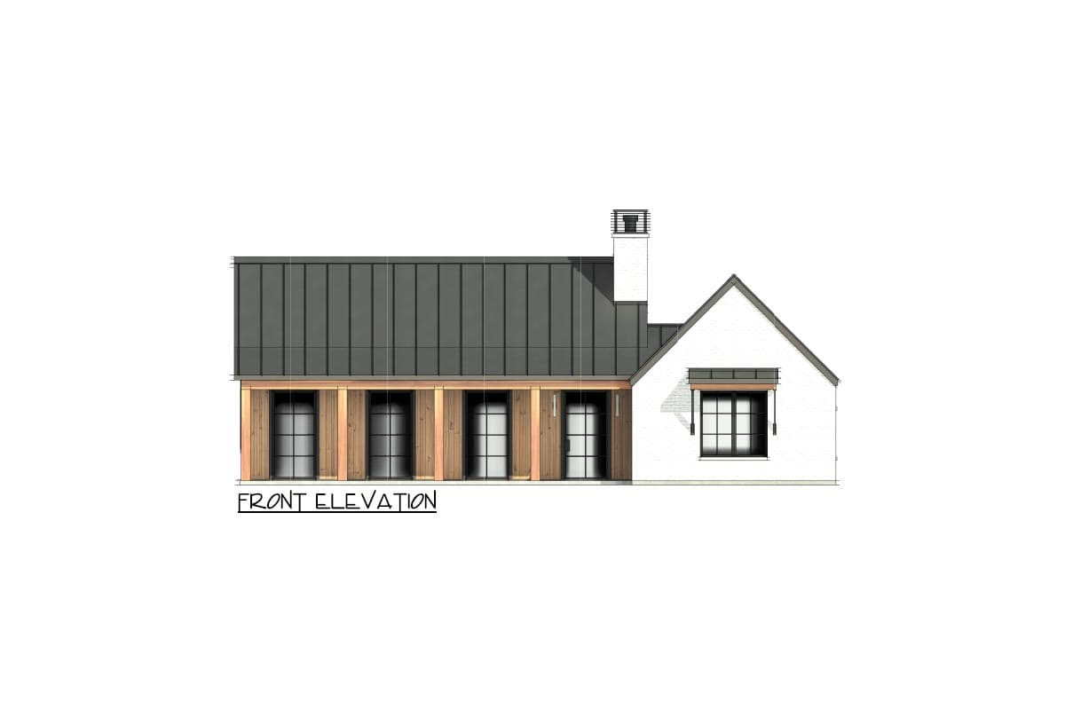 Plan 818132JSS: 3-Bed Contemporary Country House Plan with Wide Front and Rear Porches - 1500 Sq Ft - Image #6 - Contemporary, Country, Modern, Modern Farmhouse, Ranch, Transitional