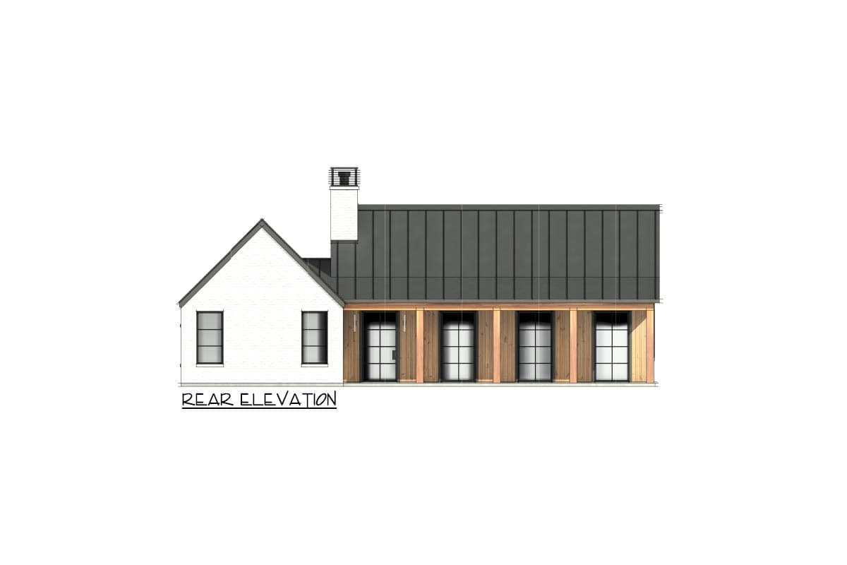 Plan 818132JSS: 3-Bed Contemporary Country House Plan with Wide Front and Rear Porches - 1500 Sq Ft - Image #8 - Contemporary, Country, Modern, Modern Farmhouse, Ranch, Transitional