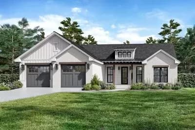 3-Bed Modern Farmhouse Plan with Split Bedroom Layout - 1641 Sq Ft