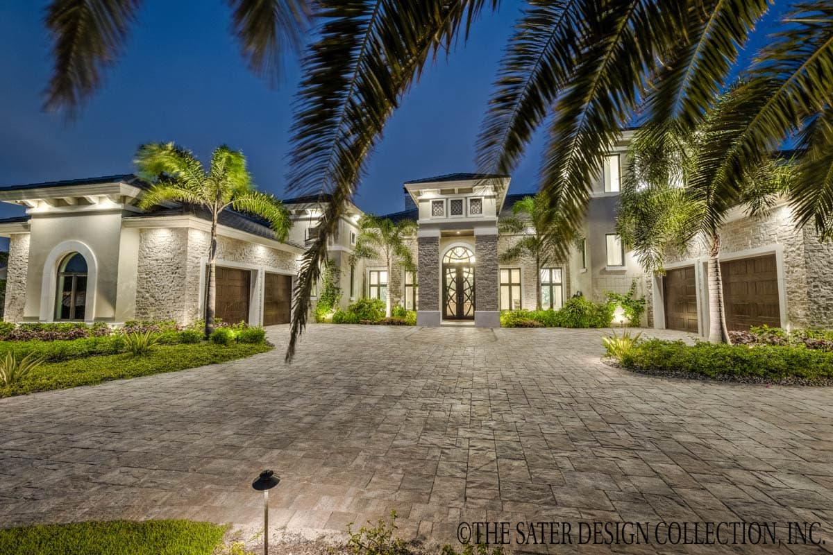 Plan 340129STR: Two-Story Mediterranean House Plan with Outdoor Kitchen and Fireplace - 5330 Sq Ft - Image #7 - Coastal, Florida-Style, Mediterranean, Tuscan