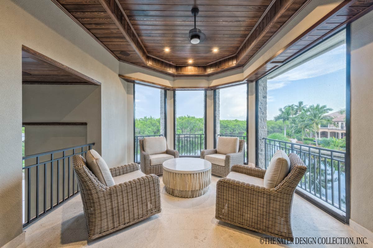 Plan 340129STR: Two-Story Mediterranean House Plan with Outdoor Kitchen and Fireplace - 5330 Sq Ft - Image #47 - Coastal, Florida-Style, Mediterranean, Tuscan