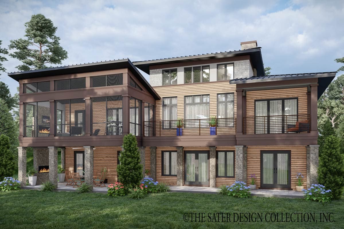 Plan 340130STR: 4-Bed Contemporary Coastal House Plan with Walkout Basement - 4323 Sq Ft - Image #5 - Coastal, Coastal Contemporary, Florida-Style, Mediterranean, Prairie, Transitional