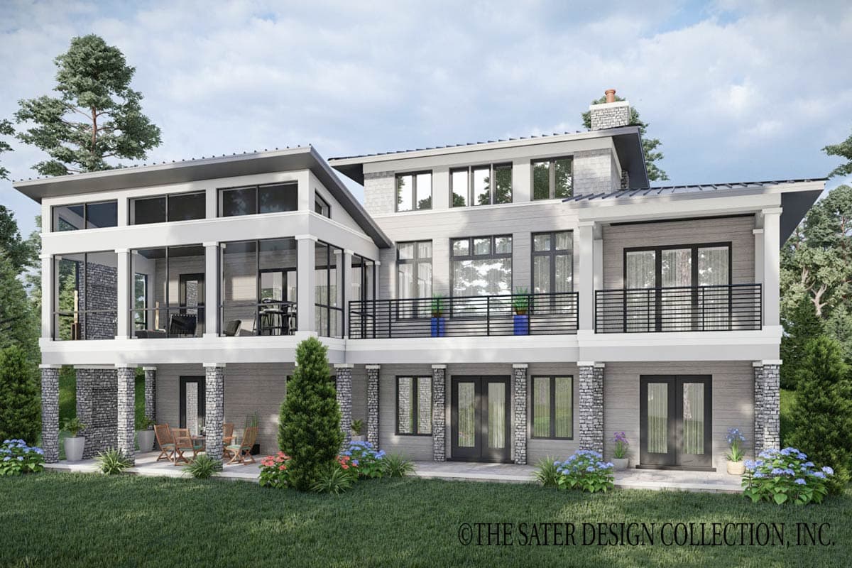 Plan 340130STR: 4-Bed Contemporary Coastal House Plan with Walkout Basement - 4323 Sq Ft - Image #6 - Coastal, Coastal Contemporary, Florida-Style, Mediterranean, Prairie, Transitional