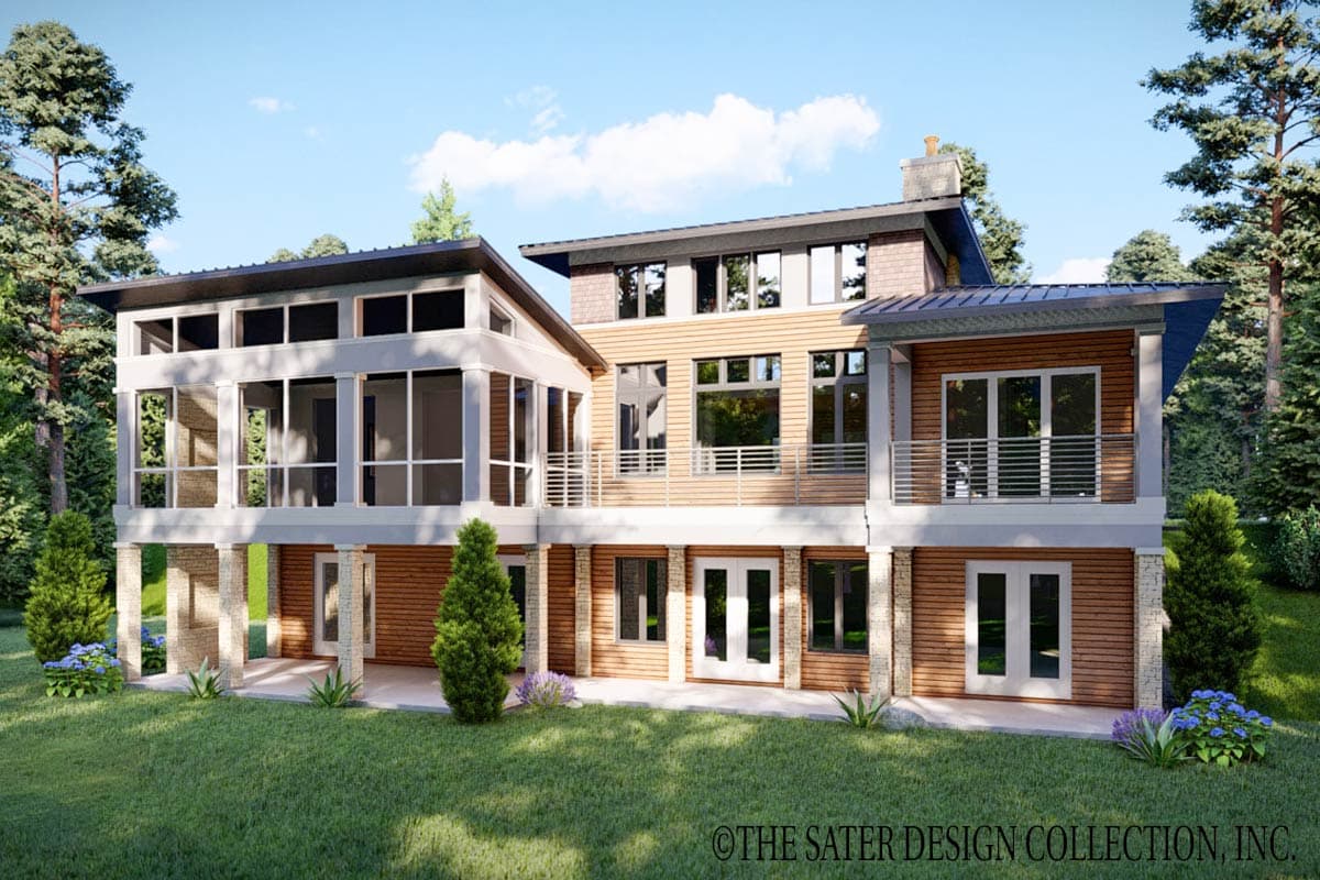 Plan 340130STR: 4-Bed Contemporary Coastal House Plan with Walkout Basement - 4323 Sq Ft - Image #7 - Coastal, Coastal Contemporary, Florida-Style, Mediterranean, Prairie, Transitional