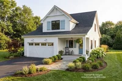 Two-Story Country Farmhouse with Loft Above - 1995 Sq Ft
