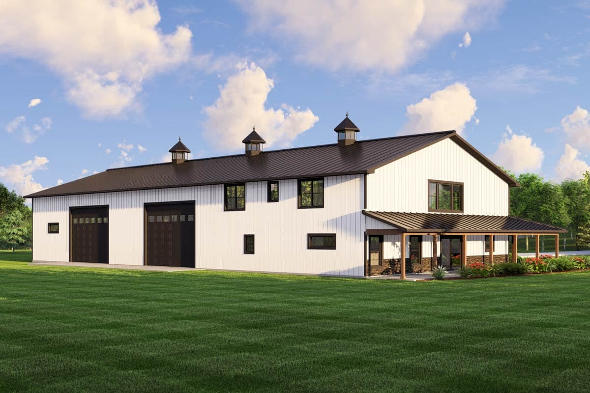 Plan 135303GRA: 3-Bed Barndominium House Plan with Oversized Garage and Workshop - 3692 Sq Ft - Image #4 - Barndominium, Country