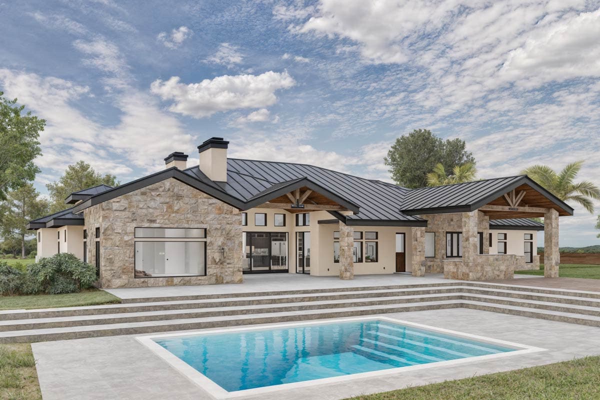 Plan 307721RAD: 4-Bed Hill Country House Plan with Media and Game Room - 4771 Sq Ft - Image #17 - Hill Country, Traditional