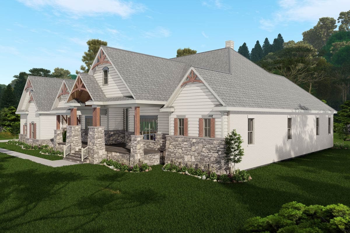 Plan 25445TF: 4-Bed Craftsman House Plan with Optionally Finished Bonus Room - 5092 Sq Ft - Image #10 - Country, Craftsman, New American