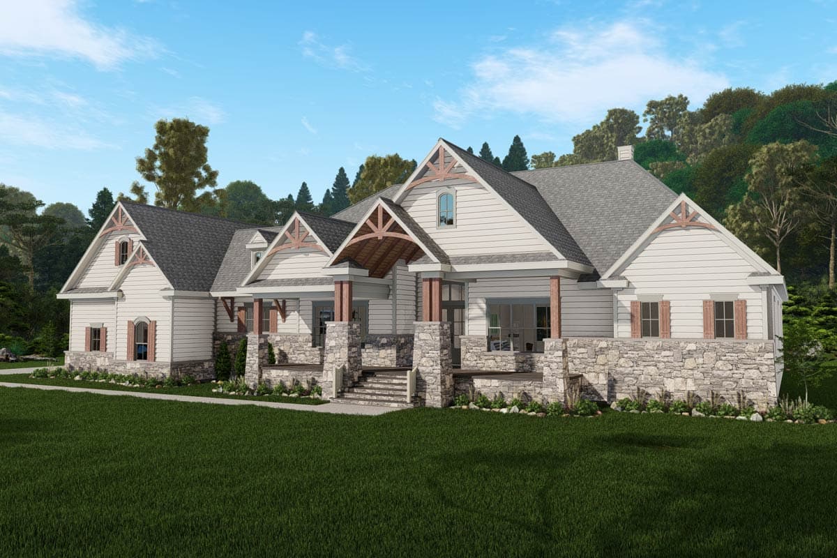 Plan 25445TF: 4-Bed Craftsman House Plan with Optionally Finished Bonus Room - 5092 Sq Ft - Image #11 - Country, Craftsman, New American