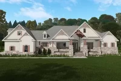 4-Bed Craftsman House Plan with Optionally Finished Bonus Room - 5092 Sq Ft