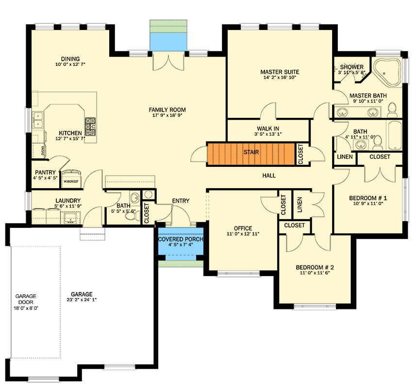 Plan 61534UT: 3 or 4 Bed Traditional House Plan with Breakfast Nook - 2181 Sq Ft - Floor Plan - Main Level - Traditional