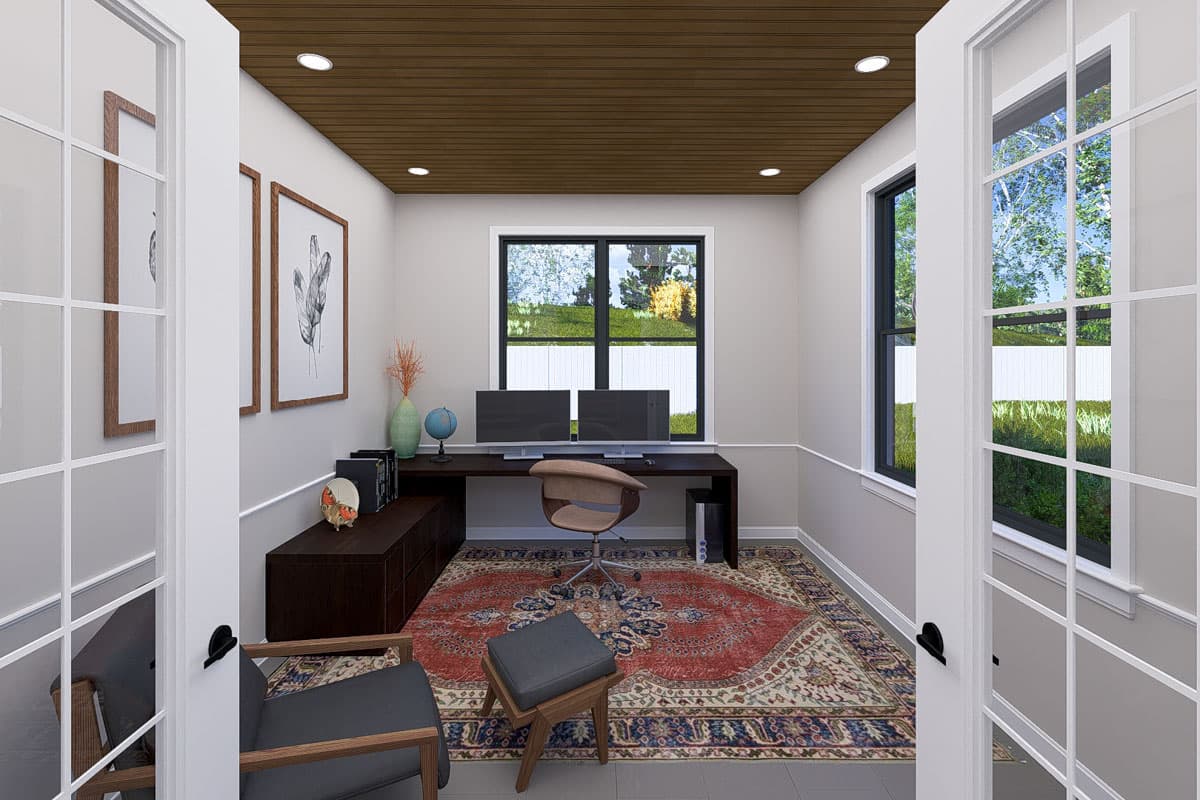 Plan 61536UT: 3-Bed Barndominium House Plan with Home Office - 2984 Sq Ft - Image #7