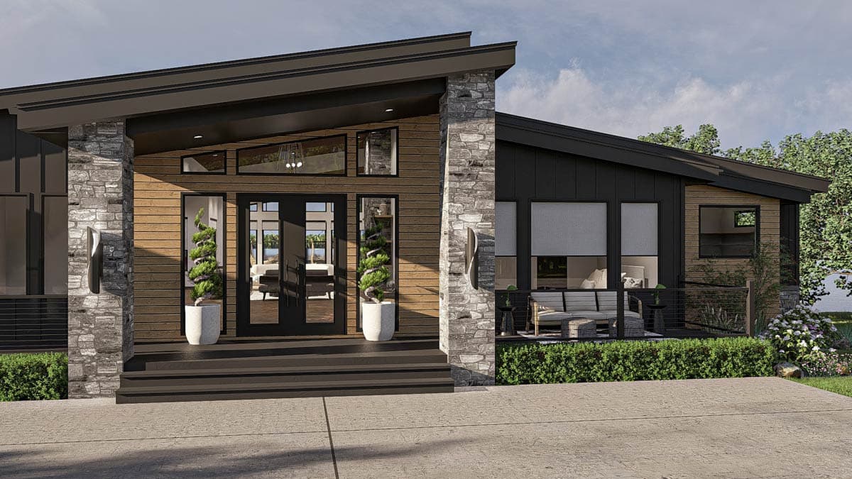 Plan 623434DJ: 2-Bed Modern Lake House Plan with Wrap Around Porch - 2785 Sq Ft - Image #17 - Contemporary, Mid Century Modern, Modern, Mountain