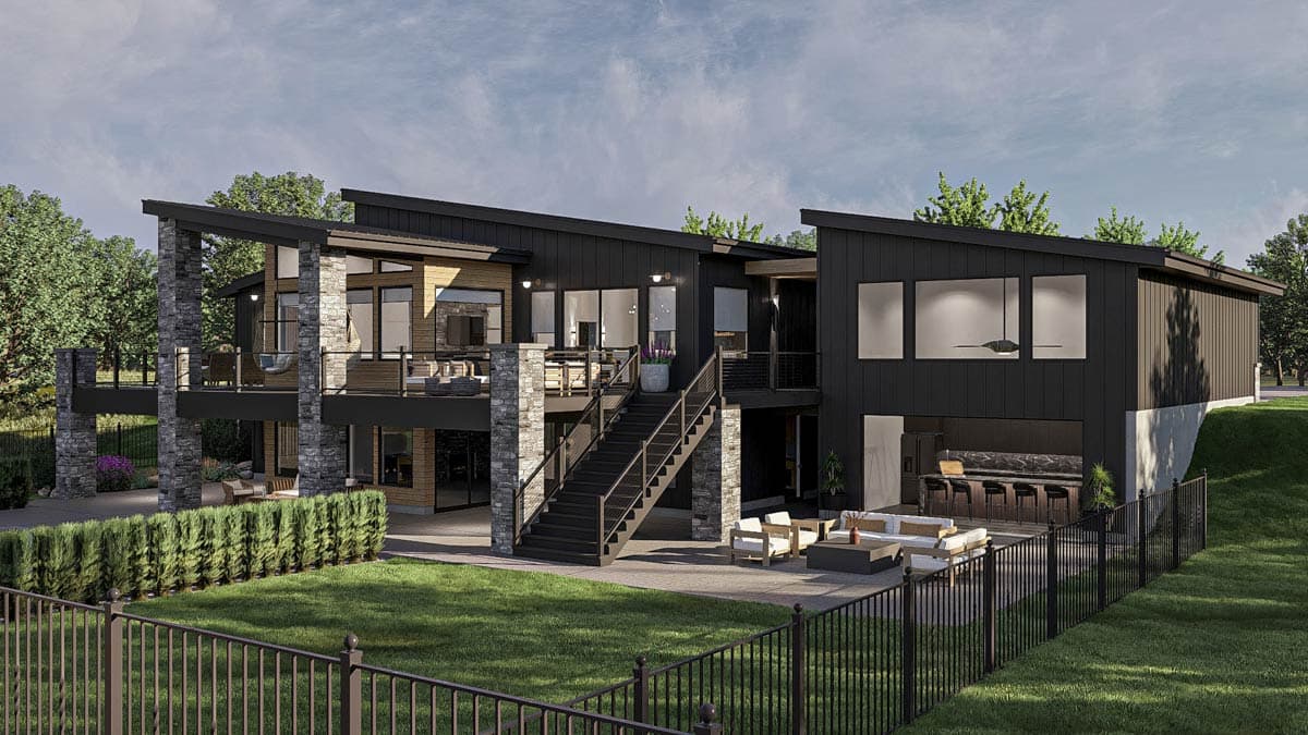 Plan 623434DJ: 2-Bed Modern Lake House Plan with Wrap Around Porch - 2785 Sq Ft - Image #19 - Contemporary, Mid Century Modern, Modern, Mountain