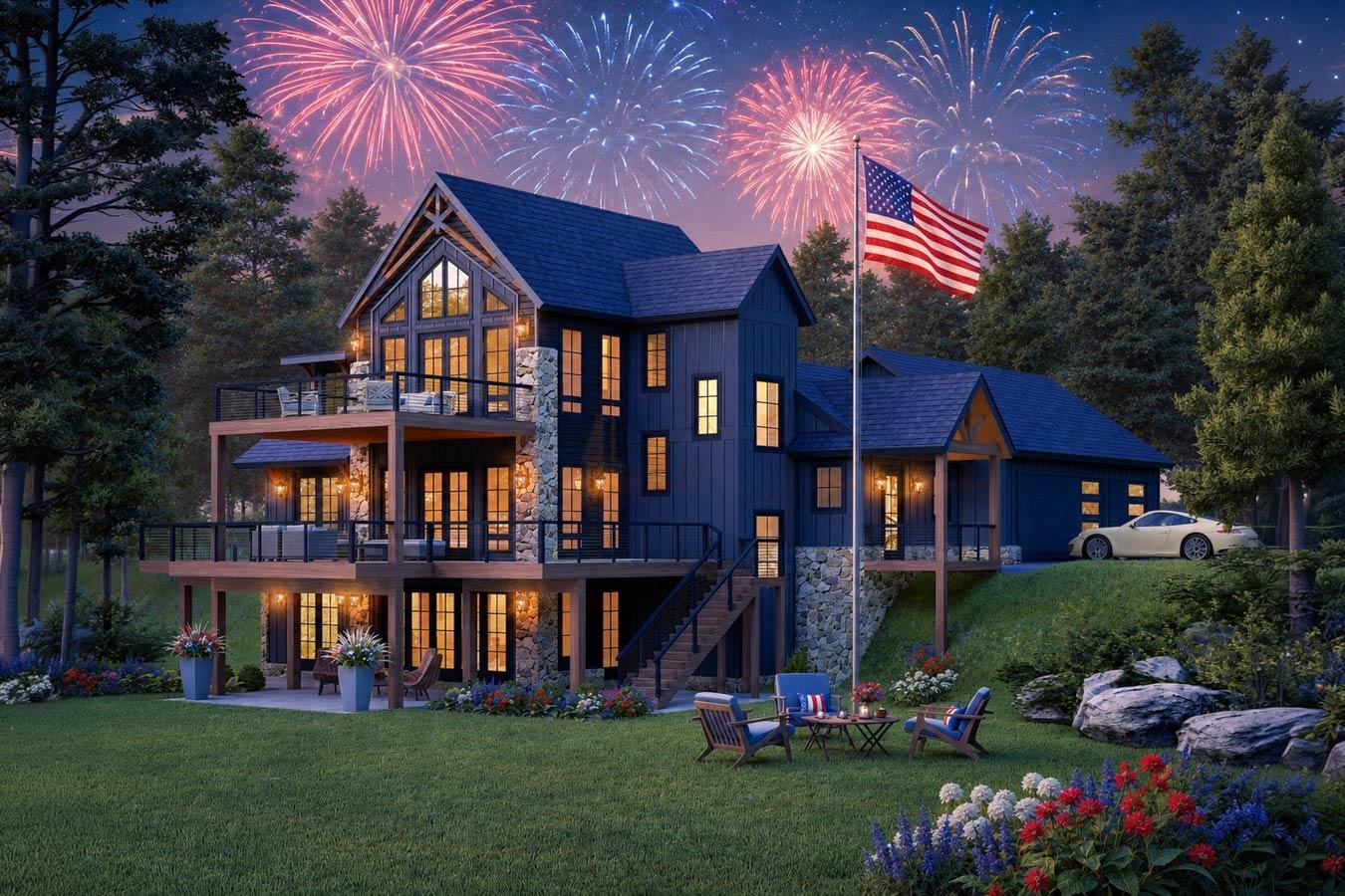 Plan 680435VR: Contemporary 4-Bed Craftsman House Plan with Impressive Outdoor Living - 4000 Sq Ft - Video Cover Image - Contemporary, Country, Craftsman, Mountain, New American