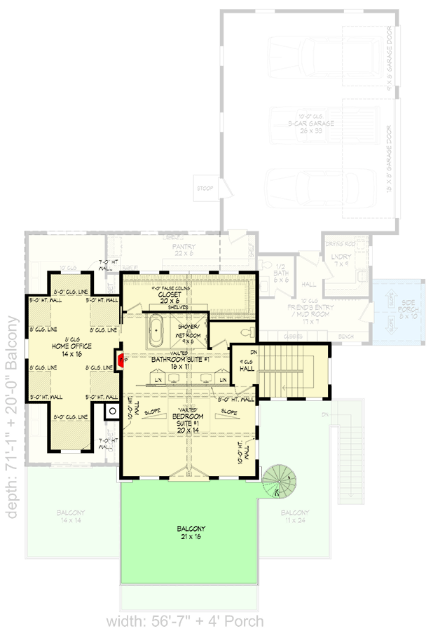 Plan 680435VR: Contemporary 4-Bed Craftsman House Plan with Impressive Outdoor Living - 4000 Sq Ft - Floor Plan - 2nd Floor - Contemporary, Country, Craftsman, Mountain, New American