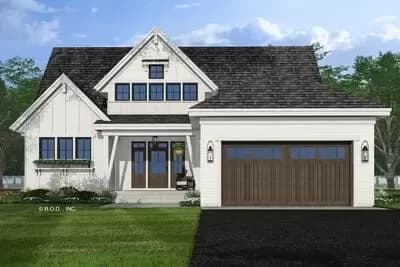 4-Bed New American House Plan with Jack and Jill Bathroom - 2588 Sq Ft