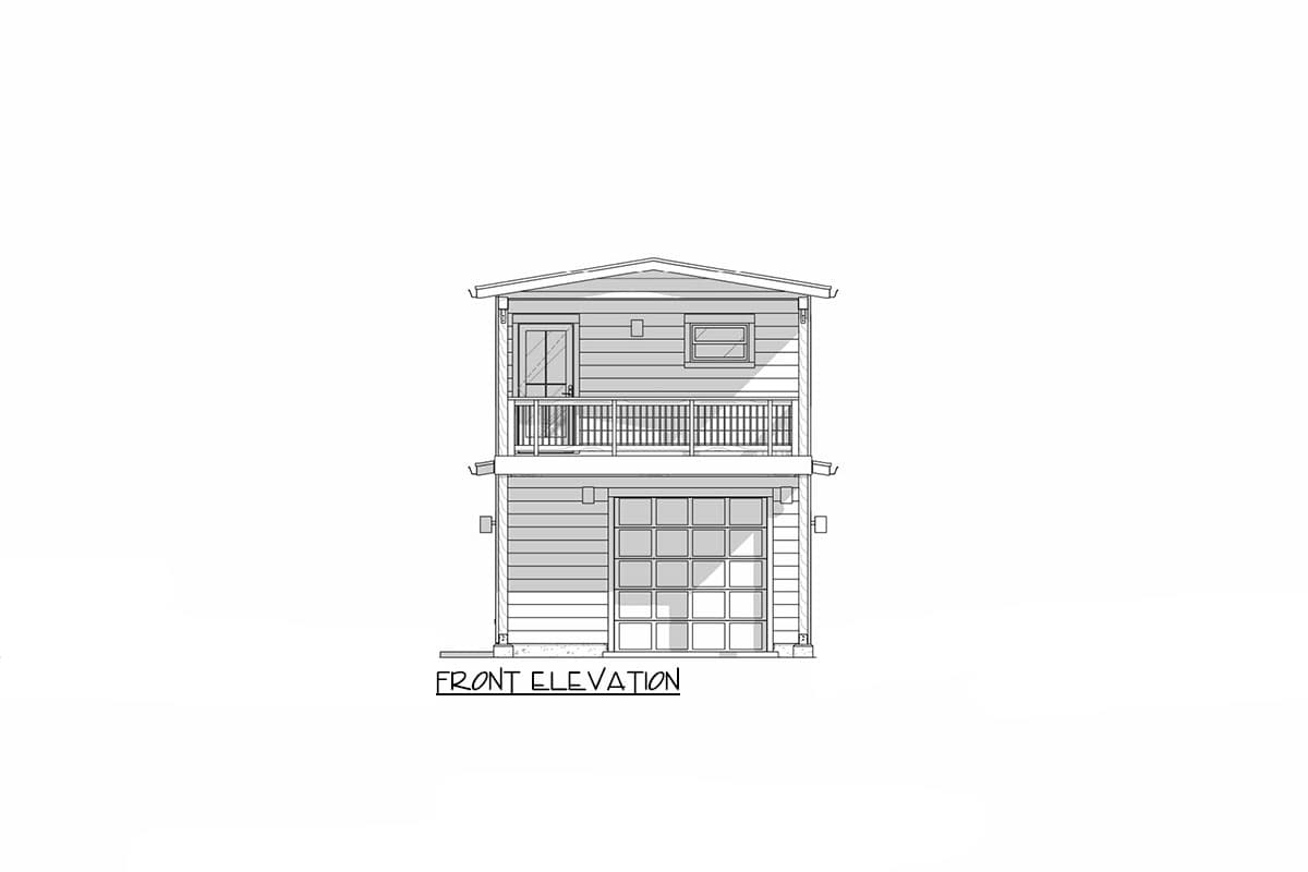 Plan 307722RAD: 3-Bed Narrow-Lot House Plan with Main Level Apartment - 1198 Sq Ft - Image #9 - Contemporary