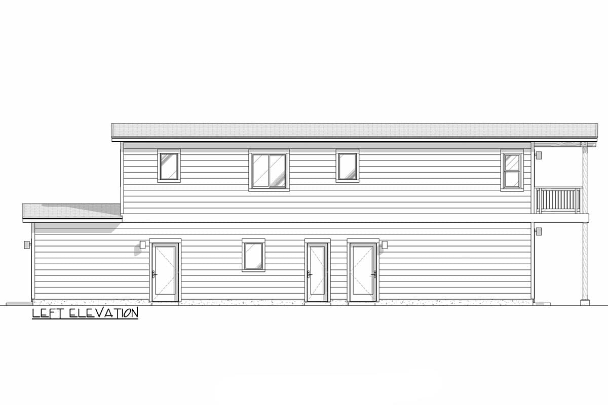 Plan 307722RAD: 3-Bed Narrow-Lot House Plan with Main Level Apartment - 1198 Sq Ft - Image #10 - Contemporary