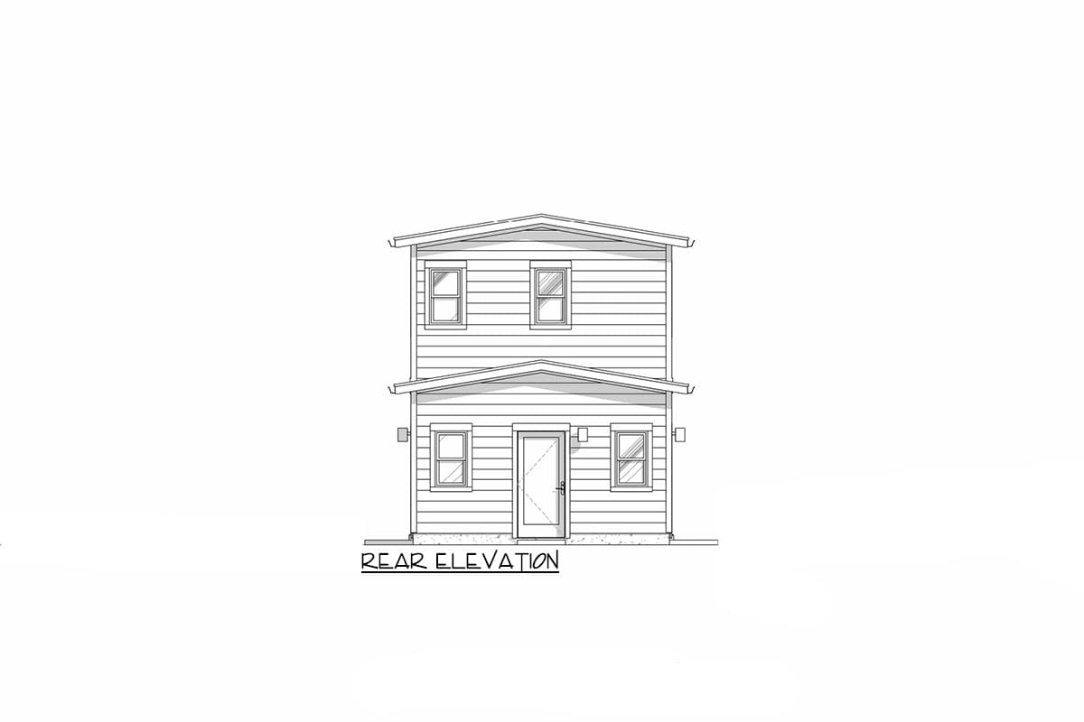 Plan 307722RAD: 3-Bed Narrow-Lot House Plan with Main Level Apartment - 1198 Sq Ft - Image #11 - Contemporary