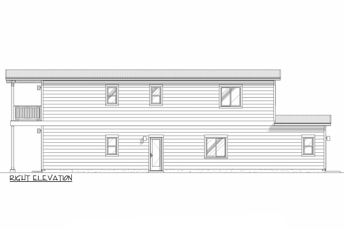 Plan 307722RAD: 3-Bed Narrow-Lot House Plan with Main Level Apartment - 1198 Sq Ft - Image #12 - Contemporary