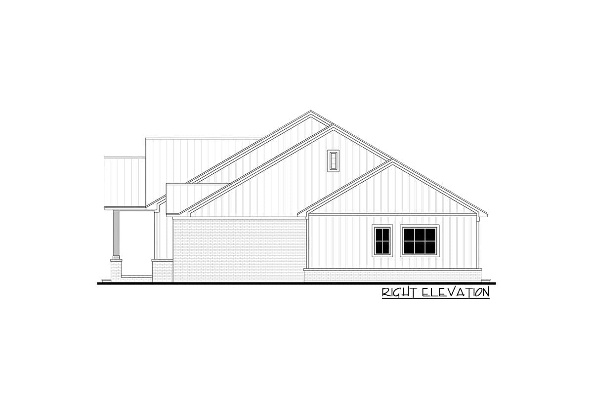 Plan 51977HZ: 3-Bed Modern Farmhouse Plan with Home Office and Front Entry Garage - 2300 Sq Ft - Image #6 - Cottage, Country, Modern Farmhouse, New American, Rustic