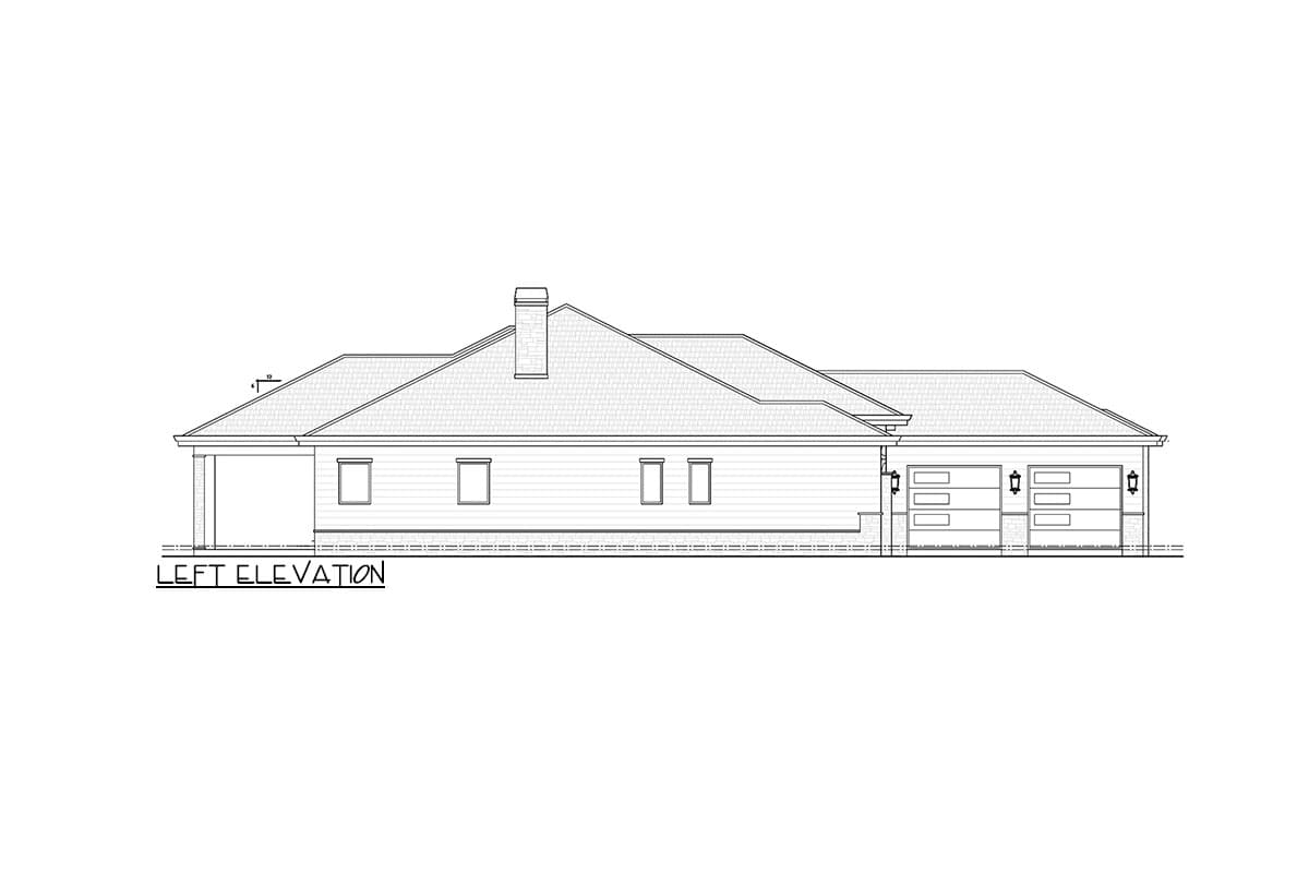 Plan 33265ZR: 3-Bed Modern Mountain Ranch House Plan with Outdoor Kitchen and Outdoor Fireplace - 3062 Sq Ft - Image #15 - Modern, Mountain, Prairie, Ranch