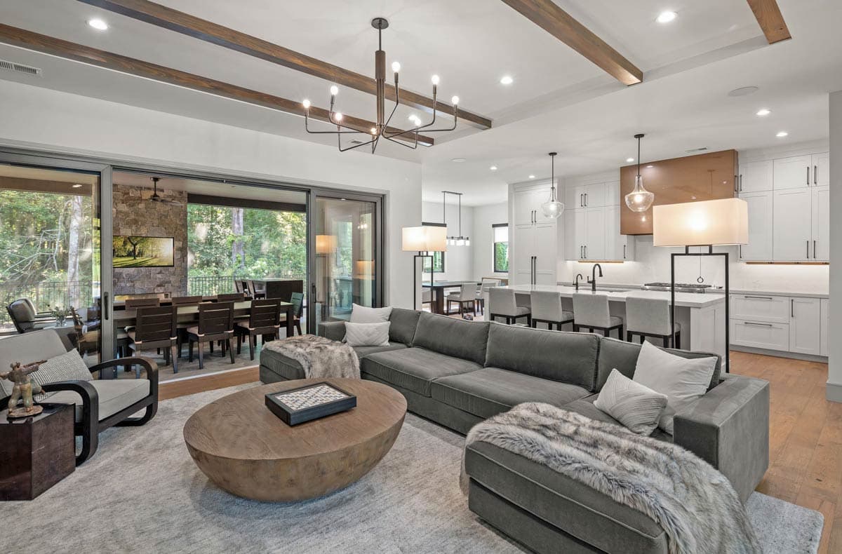 Plan 33265ZR: 3-Bed Modern Mountain Ranch House Plan with Outdoor Kitchen and Outdoor Fireplace - 3062 Sq Ft - Image #4 - Modern, Mountain, Prairie, Ranch