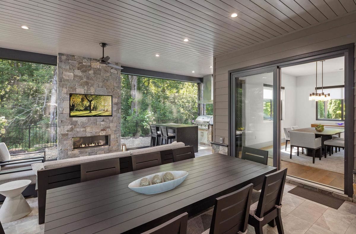 Plan 33265ZR: 3-Bed Modern Mountain Ranch House Plan with Outdoor Kitchen and Outdoor Fireplace - 3062 Sq Ft - Image #14 - Modern, Mountain, Prairie, Ranch