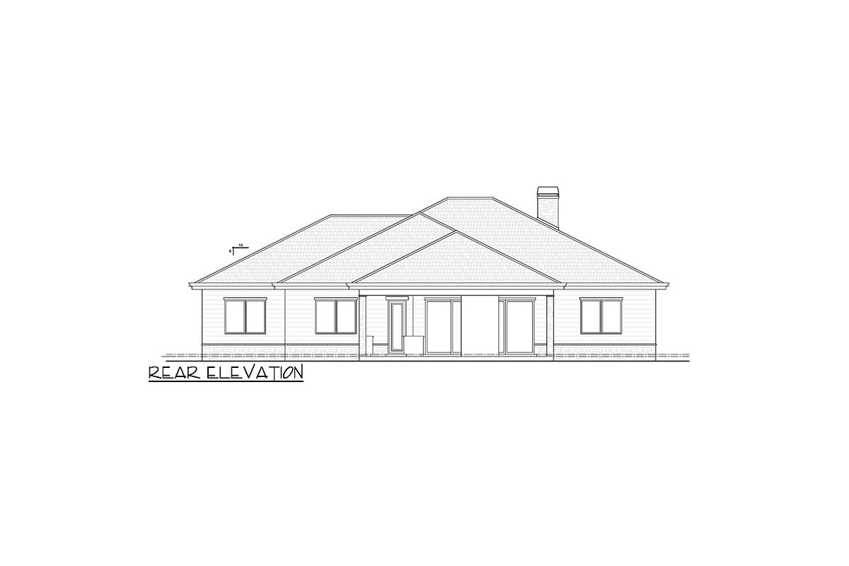 Plan 33265ZR: 3-Bed Modern Mountain Ranch House Plan with Outdoor Kitchen and Outdoor Fireplace - 3062 Sq Ft - Image #16 - Modern, Mountain, Prairie, Ranch