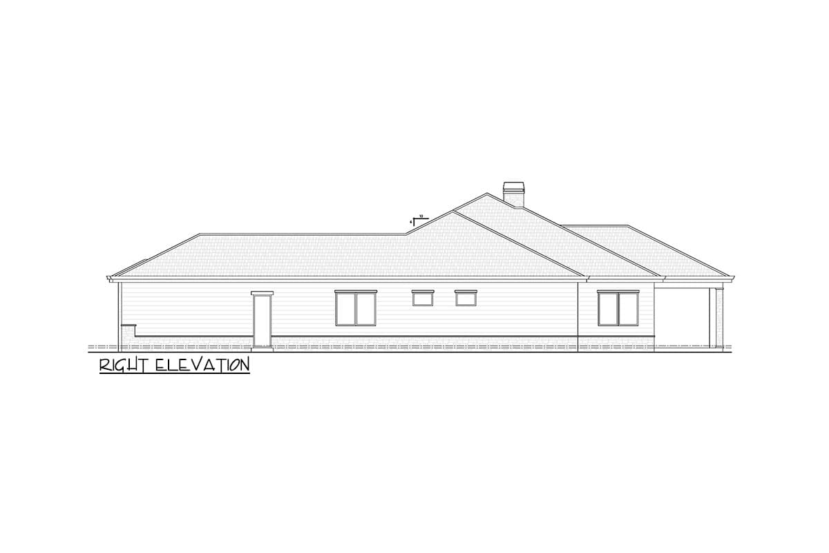 Plan 33265ZR: 3-Bed Modern Mountain Ranch House Plan with Outdoor Kitchen and Outdoor Fireplace - 3062 Sq Ft - Image #17 - Modern, Mountain, Prairie, Ranch