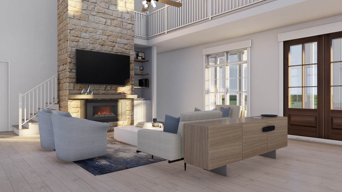 Plan 70896MK: Two-Story Modern Farmhouse Plan with Bonus Room Above Garage - 2972 Sq Ft - Image #5 - Country, Modern Farmhouse, New American