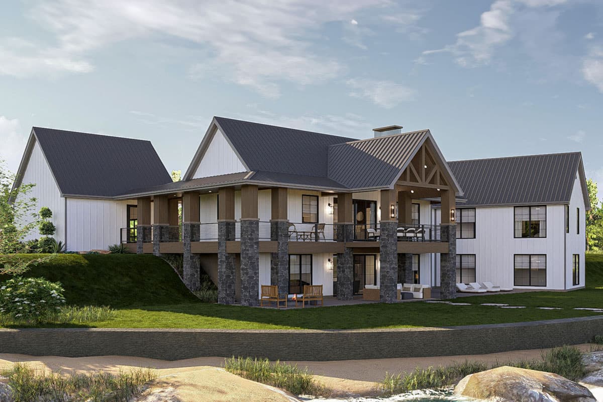 Plan 623435DJ: 3-Bed Modern Farmhouse Lake House Plan with Wrap Around Porch - 2204 Sq Ft - Image #6 - Country, Farmhouse, Modern Farmhouse