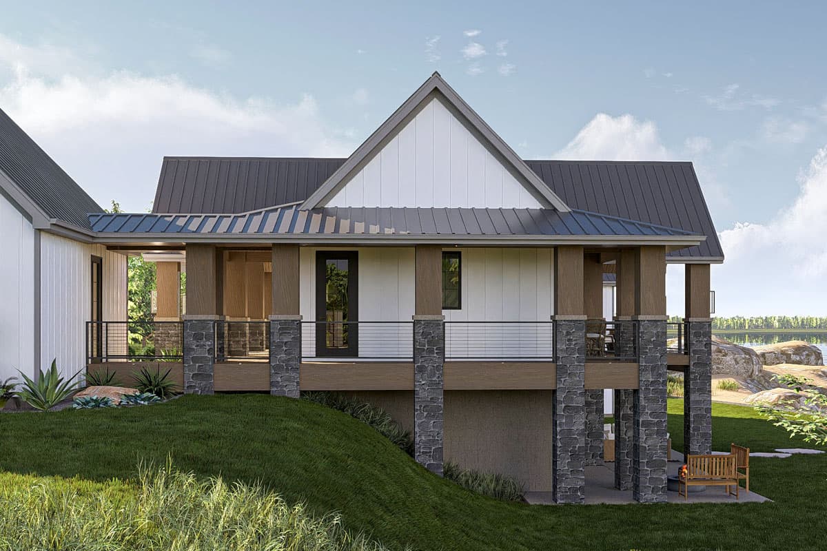 Plan 623435DJ: 3-Bed Modern Farmhouse Lake House Plan with Wrap Around Porch - 2204 Sq Ft - Image #5 - Country, Farmhouse, Modern Farmhouse